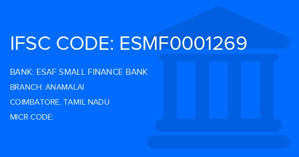 Esaf Small Finance Bank Anamalai Branch IFSC Code