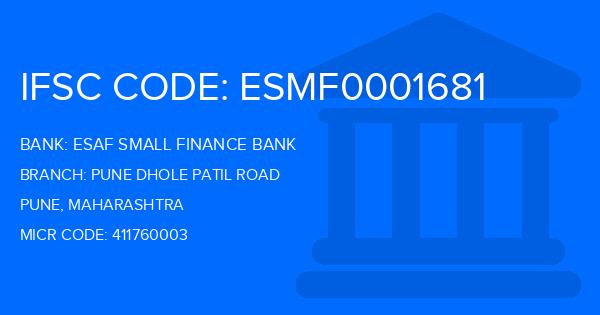 Esaf Small Finance Bank Pune Dhole Patil Road Branch IFSC Code