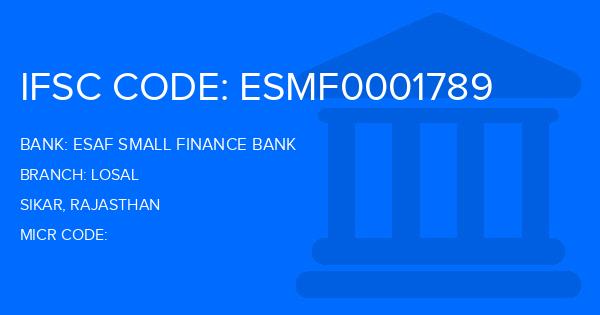 Esaf Small Finance Bank Losal Branch IFSC Code