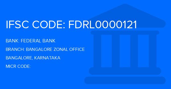 Federal Bank Bangalore Zonal Office Branch IFSC Code