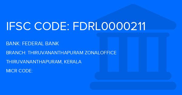 Federal Bank Thiruvananthapuram Zonaloffice Branch IFSC Code