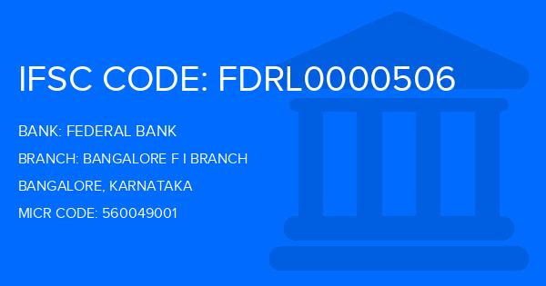 Federal Bank Bangalore F I Branch