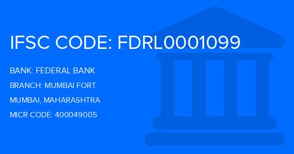 Federal Bank Mumbai Fort Branch IFSC Code