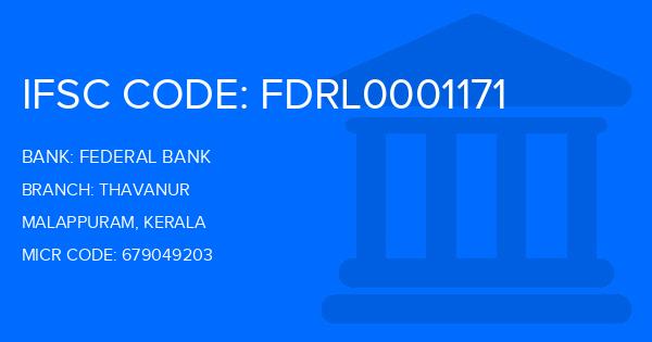 Federal Bank Thavanur Branch IFSC Code