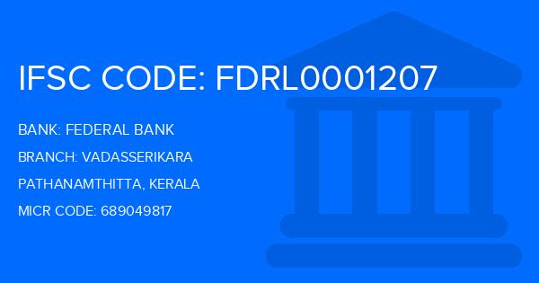 Federal Bank Vadasserikara Branch IFSC Code