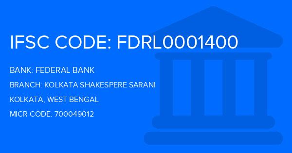 Federal Bank Kolkata Shakespere Sarani Branch IFSC Code