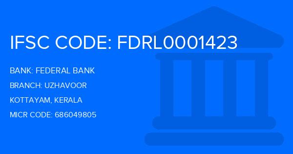 Federal Bank Uzhavoor Branch IFSC Code