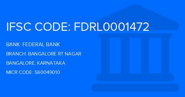 Federal Bank Bangalore Rt Nagar Branch IFSC Code
