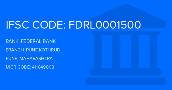Federal Bank Pune Kothrud Branch IFSC Code