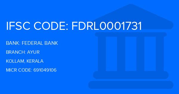 Federal Bank Ayur Branch IFSC Code