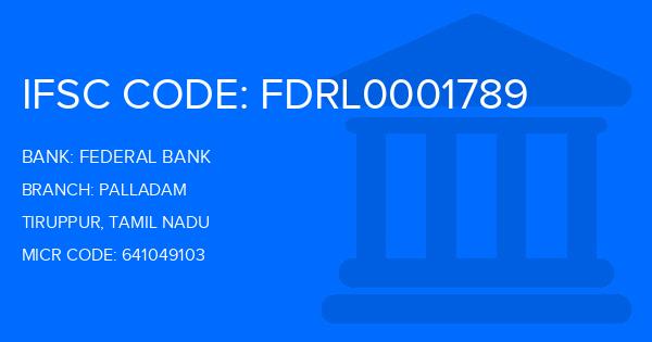 Federal Bank Palladam Branch IFSC Code