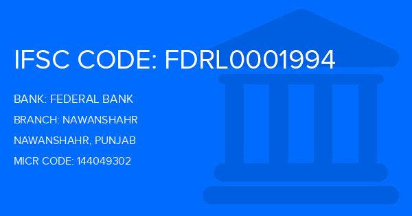 Federal Bank Nawanshahr Branch IFSC Code