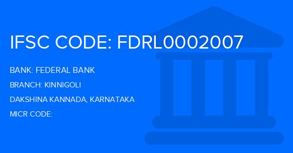 Federal Bank Kinnigoli Branch IFSC Code