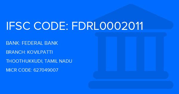 Federal Bank Kovilpatti Branch IFSC Code