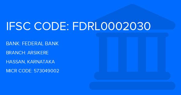 Federal Bank Arsikere Branch IFSC Code