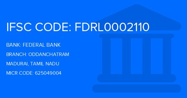 Federal Bank Oddanchatram Branch IFSC Code