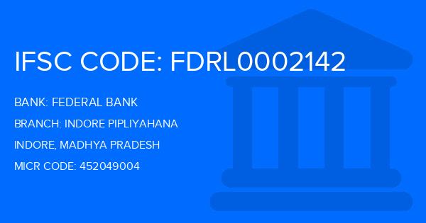 Federal Bank Indore Pipliyahana Branch IFSC Code