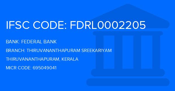 Federal Bank Thiruvananthapuram Sreekariyam Branch IFSC Code