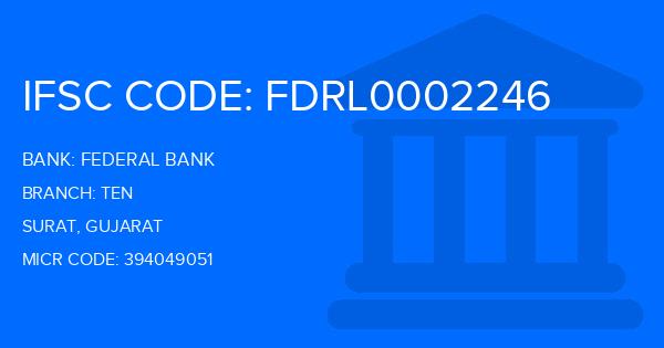 Federal Bank Ten Branch IFSC Code