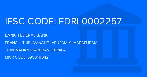Federal Bank Thiruvananthapuram Kumarapuram Branch IFSC Code