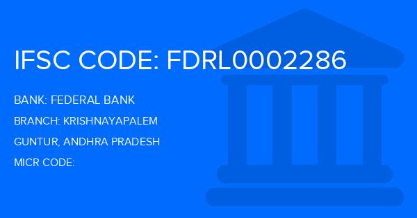 Federal Bank Krishnayapalem Branch IFSC Code