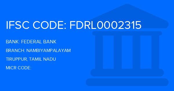 Federal Bank Nambiyampalayam Branch IFSC Code