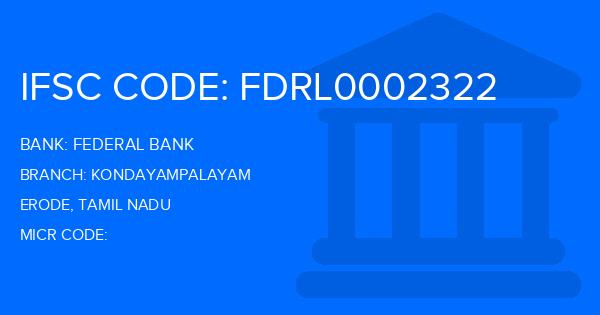 Federal Bank Kondayampalayam Branch IFSC Code