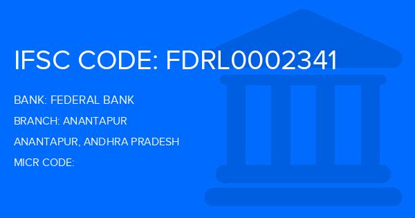 Federal Bank Anantapur Branch IFSC Code