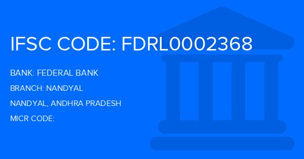 Federal Bank Nandyal Branch IFSC Code
