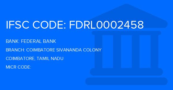 Federal Bank Coimbatore Sivananda Colony Branch IFSC Code