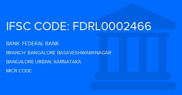 Federal Bank Bangalore Basaveshwaranagar Branch IFSC Code