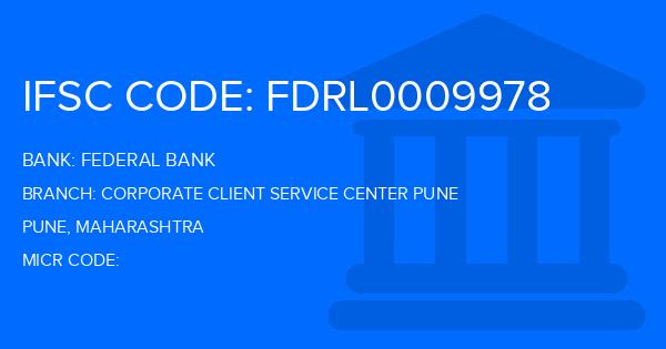 Federal Bank Corporate Client Service Center Pune Branch IFSC Code