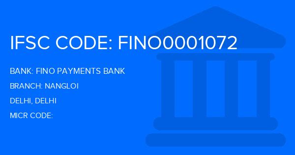 Fino Payments Bank Nangloi Branch IFSC Code