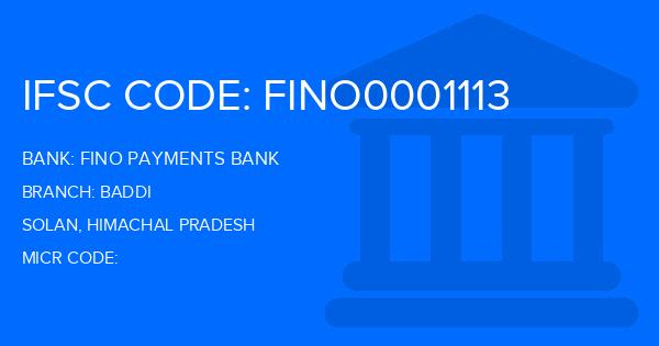 Fino Payments Bank Baddi Branch IFSC Code