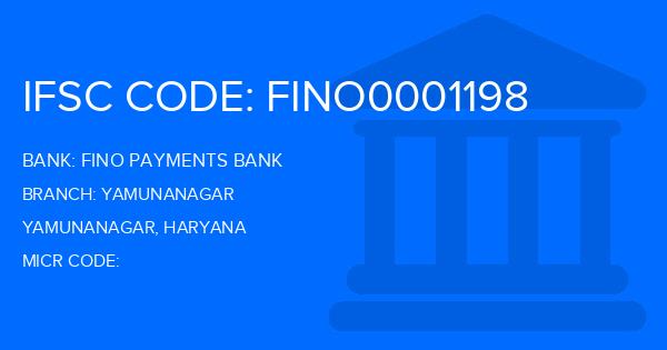 Fino Payments Bank Yamunanagar Branch IFSC Code