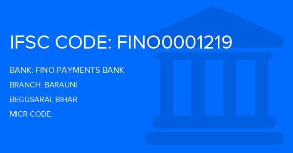 Fino Payments Bank Barauni Branch IFSC Code