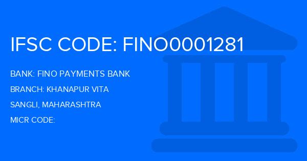 Fino Payments Bank Khanapur Vita Branch IFSC Code