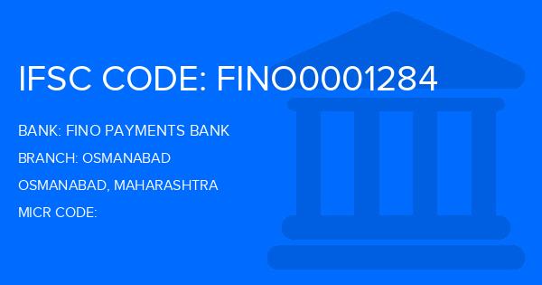 Fino Payments Bank Osmanabad Branch IFSC Code