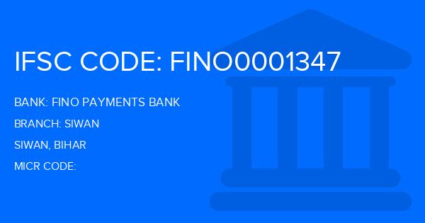 Fino Payments Bank Siwan Branch IFSC Code