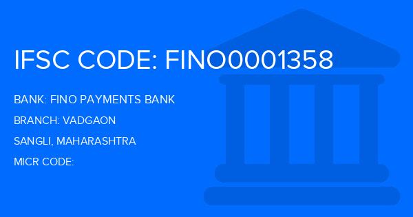 Fino Payments Bank Vadgaon Branch IFSC Code