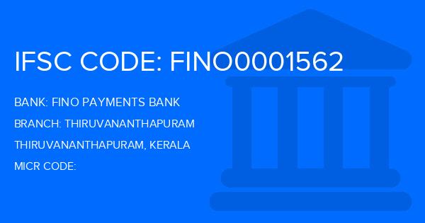Fino Payments Bank Thiruvananthapuram Branch IFSC Code