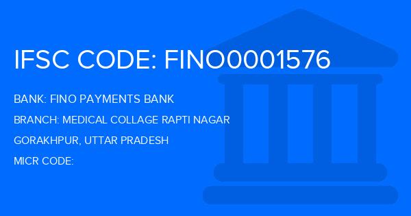 Fino Payments Bank Medical Collage Rapti Nagar Branch IFSC Code