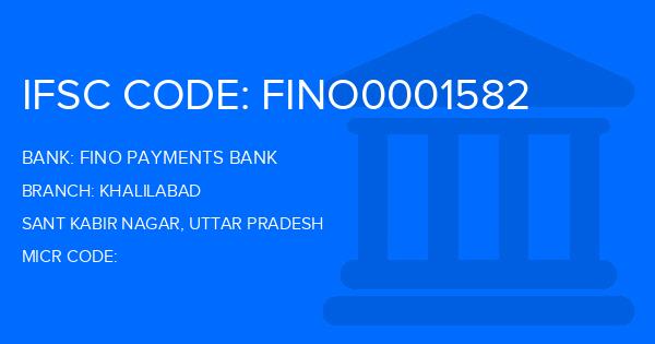 Fino Payments Bank Khalilabad Branch IFSC Code