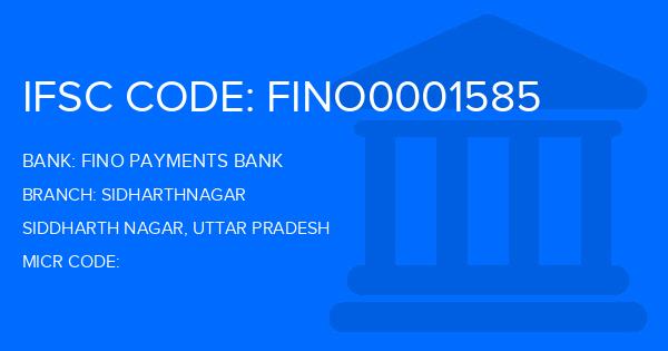 Fino Payments Bank Sidharthnagar Branch IFSC Code