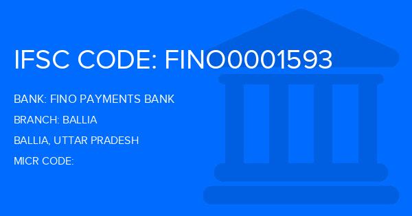 Fino Payments Bank Ballia Branch IFSC Code