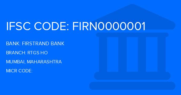 Firstrand Bank Rtgs Ho Branch IFSC Code
