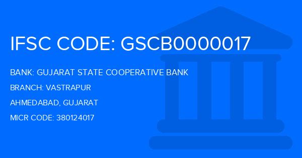 Gujarat State Cooperative Bank Vastrapur Branch IFSC Code