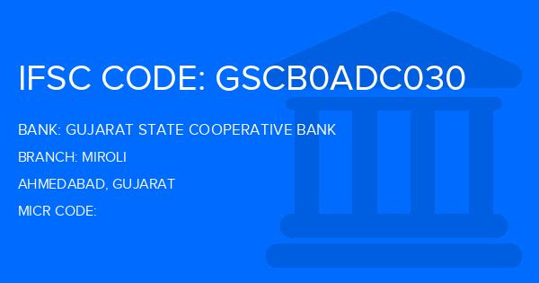 Gujarat State Cooperative Bank Miroli Branch IFSC Code