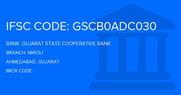 Gujarat State Cooperative Bank Miroli Branch IFSC Code