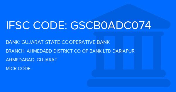Gujarat State Cooperative Bank Ahmedabd District Co Op Bank Ltd Dariapur Branch IFSC Code